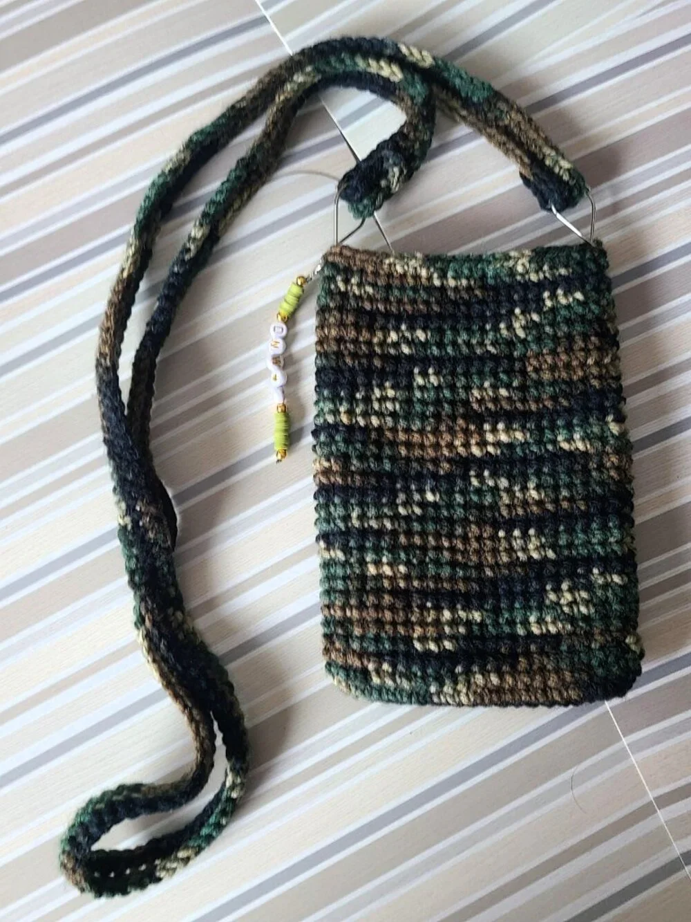 Crochet Crossbody Cell Phone Holder Small Purse Case Crossbody Bag with Charm